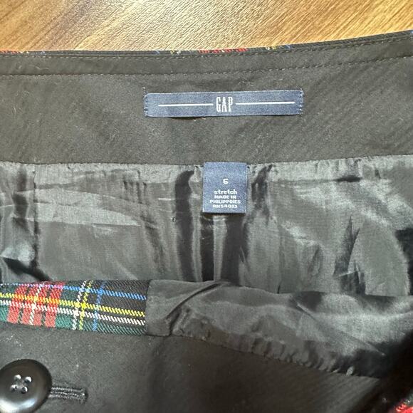 Gap Wool Blend Button-Front Plaid Mini Skirt size 6 - Picture 2 of 3